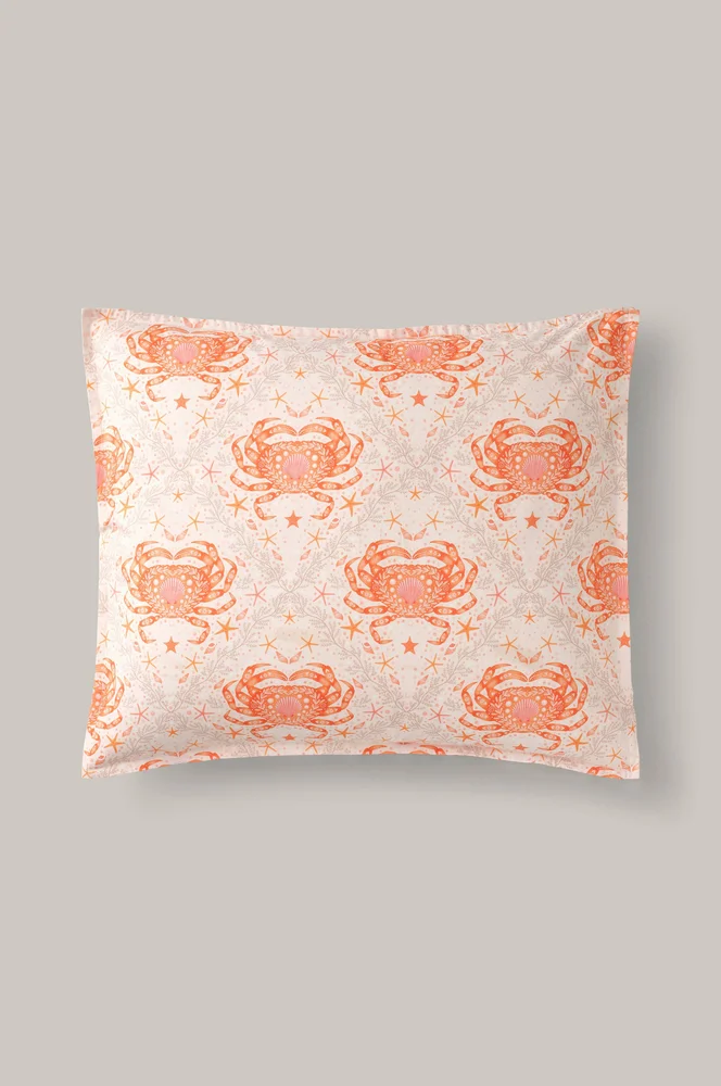 Putetrekk Careful Crab i bomullspercale - Orange - Tekstiler | m v:5268775