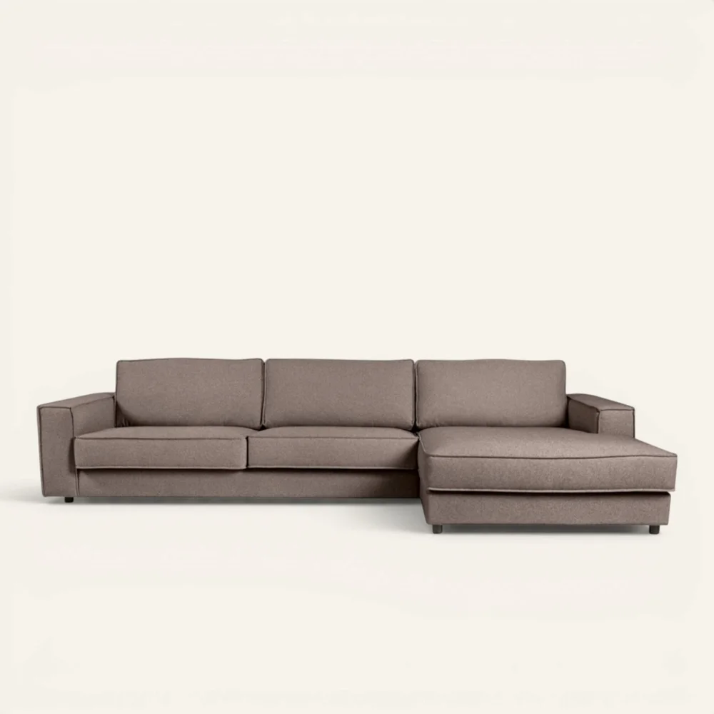 Sofa sjeselong høyre brun - 315x156x79 cm v:5395382