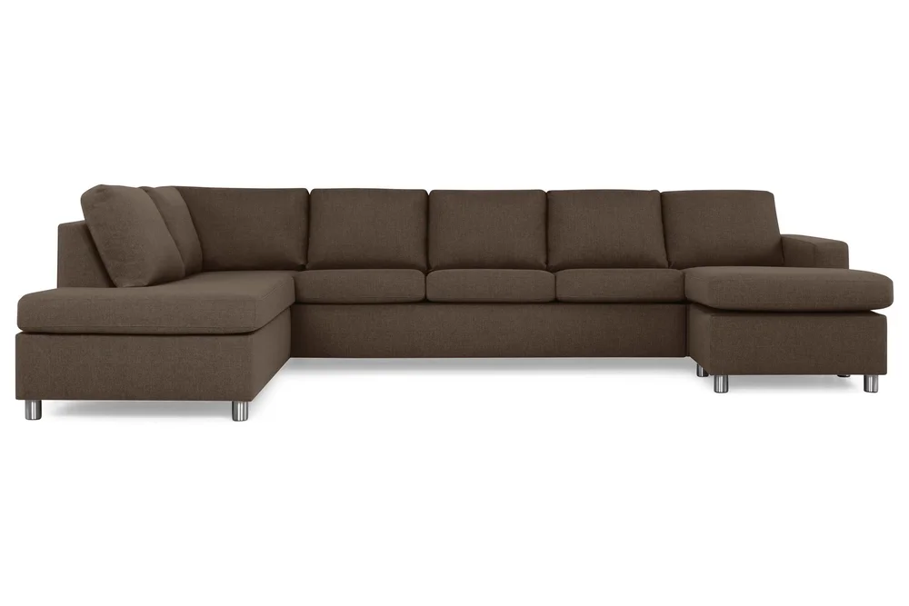 Crazy 5-seters Venstrevendt U-formet X-Large Sofa med Divan og Sjeselong i Stoff v:6995172