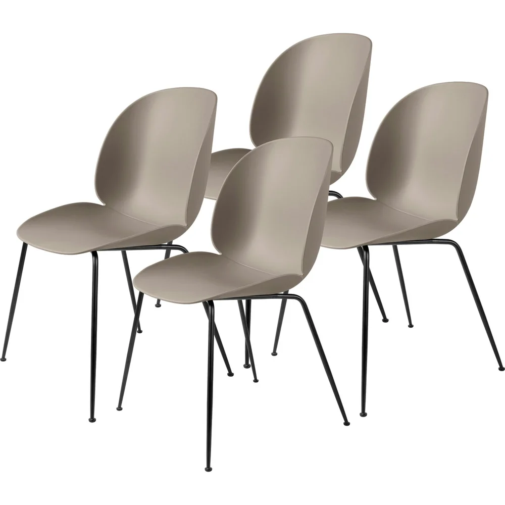 Beetle Stol Uten Trekk, Conic Base Sort 4-pk, Beige v:8906992 Beetle Stol Uten Trekk, Conic Base Sort 4-pk, Beige v:8906992