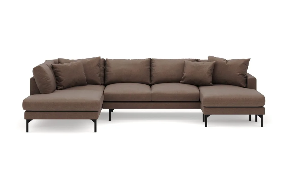 Menard 4-seters Venstrevendt Stor U-formet Dyp Large Sofa med Divan og Sjeselong i Stoff v:8649928