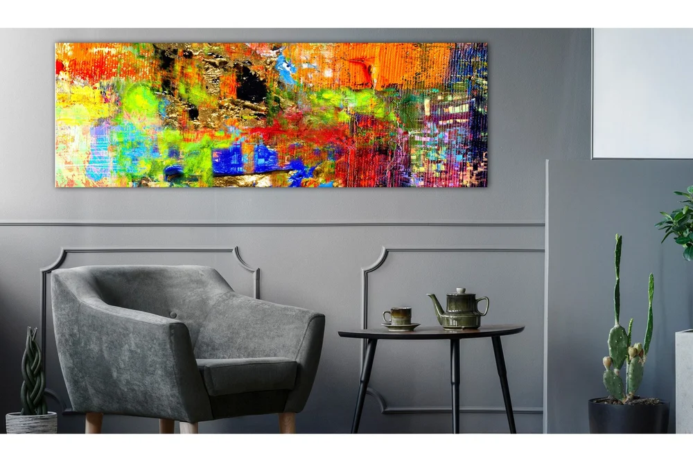 Tavle Colourful Abstraction (1 Part) Narrow 135X45 v:3137516