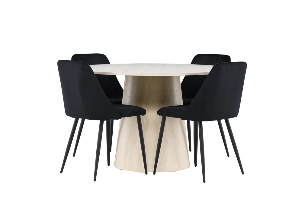 Lanzo Spisegruppe 120 cm Rund med 4 Night stoler v:9861612