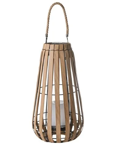 Solcelledrevet lanterne MATETSI 58 cm Lysebrun v:5395131