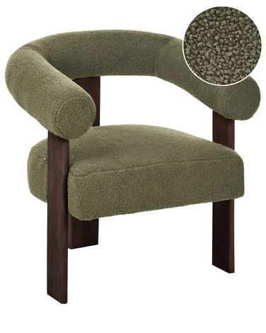 Lenestol ILBRO Bouclé Grønn/mørkebrun v:5563697 Lenestol ILBRO Bouclé Grønn/mørkebrun v:5563697