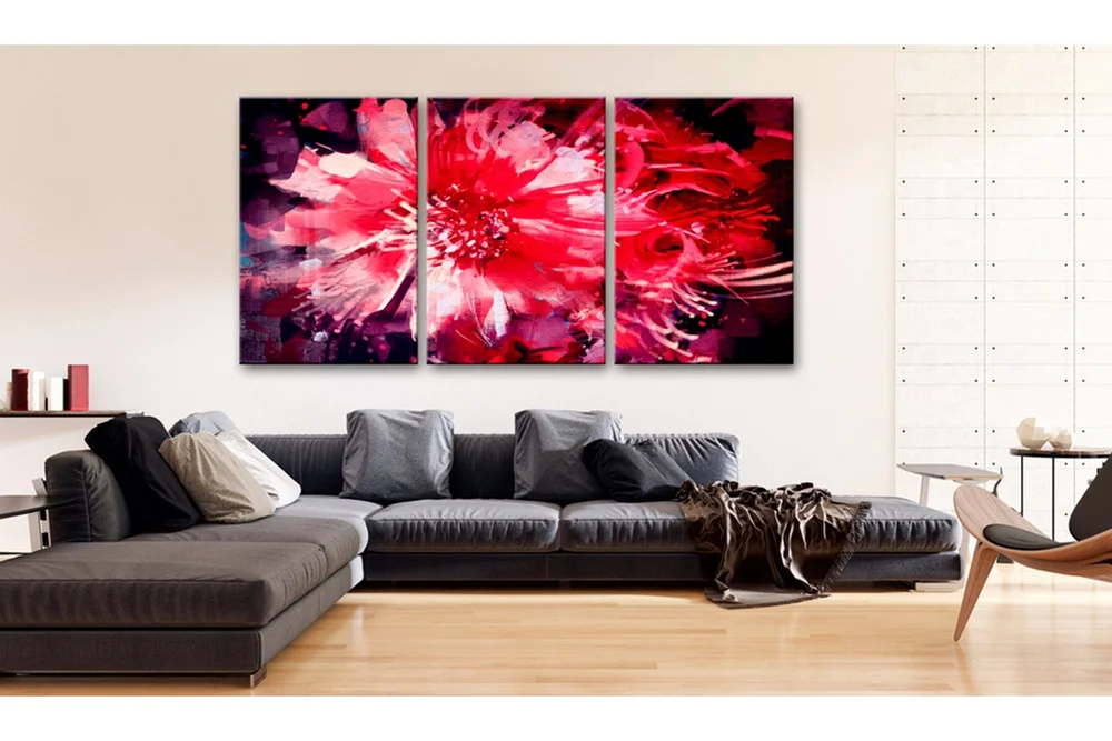 Tavle Crimson Flowers 120X60 v:3194516