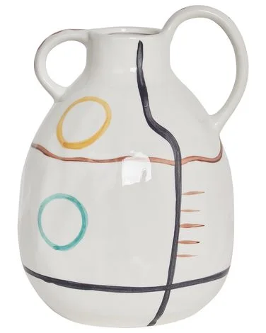 Blomstervase DORY 28 cm Steintøy Hvit v:770187