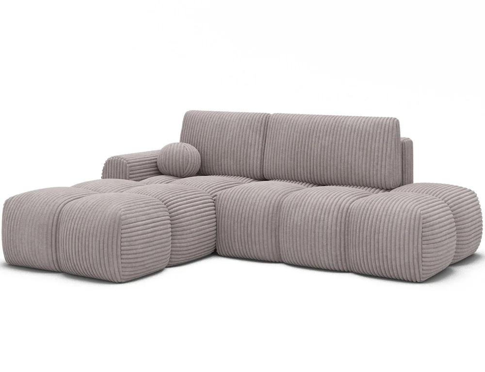 Vittario 3-seters boblete sovesofa med divan og oppbevaring, venstre v:6649274