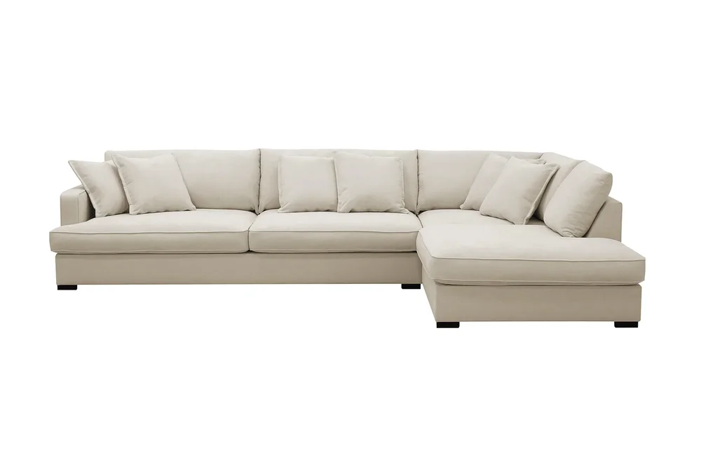 Rossita Lyx 4-seters Høyrevendt L-formet Extra Dyp Sjeselongsofa i Stoff v:9132274