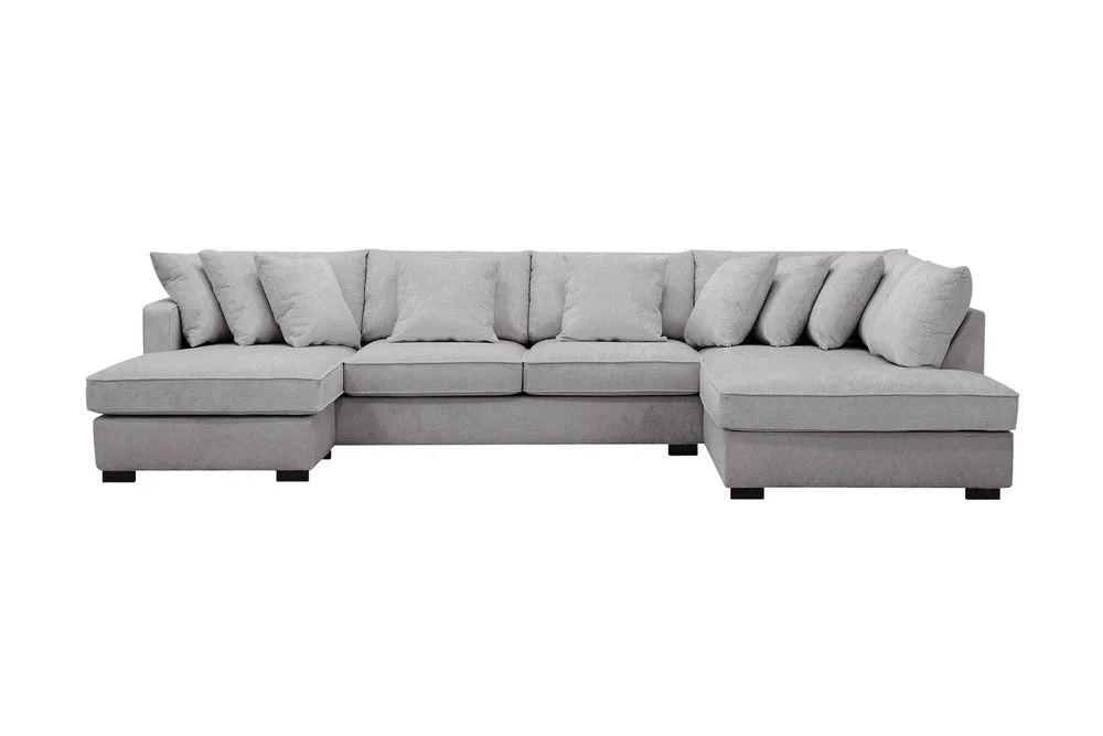 Rossita 5-seters Høyrevendt U-formet Dyp Sofa med Divan og Sjeselong i Chenille v:9440184