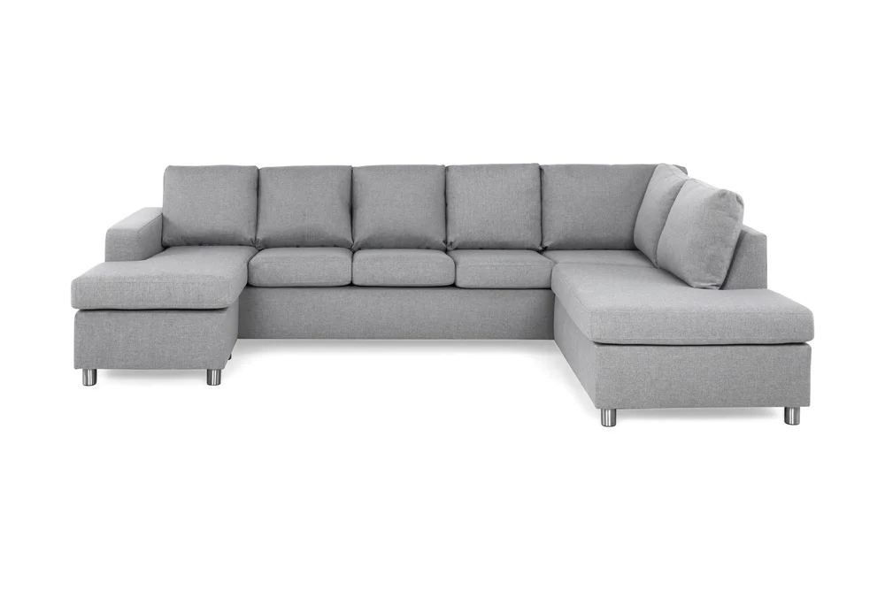 Crazy 5-seters Høyrevendt U-formet X-Large Sofa med Divan og Sjeselong i Stoff v:8710156