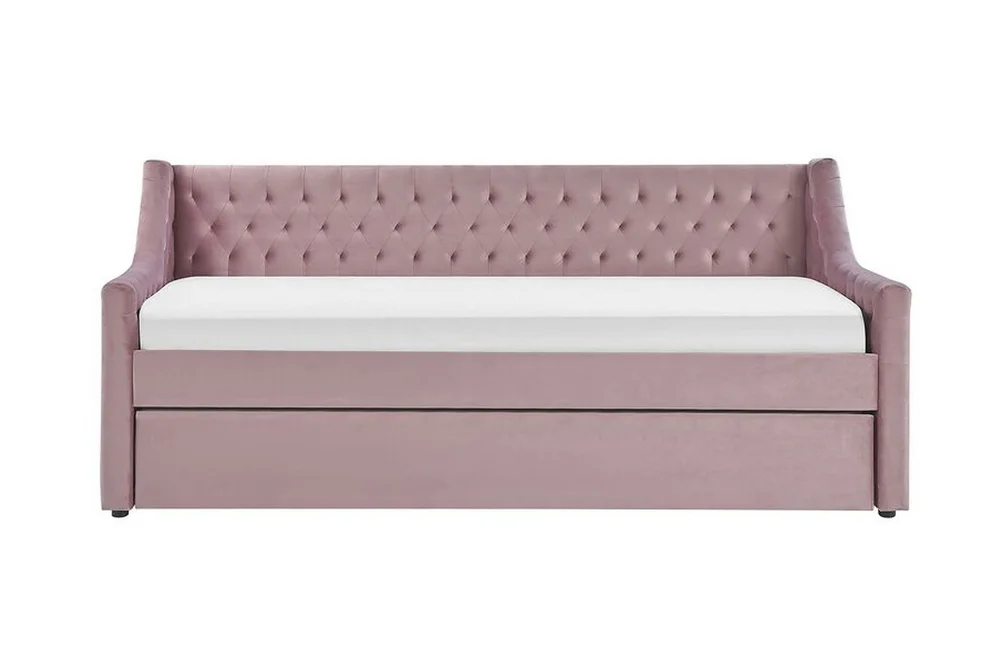 Dagseng 90 x 200 cm fløyel rosa MONTARGIS v:8309516 Dagseng 90 x 200 cm fløyel rosa MONTARGIS v:8309516
