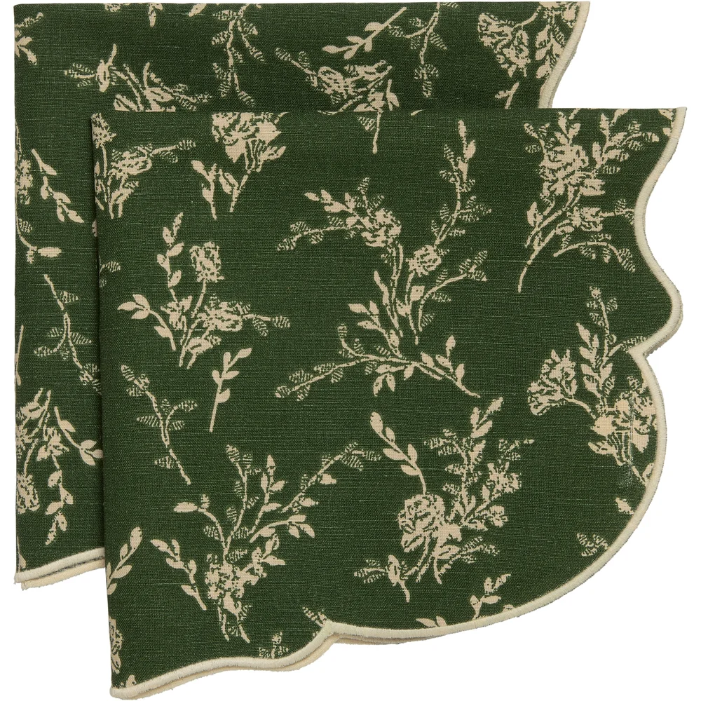 Gia Serviett Blomst 45×45 cm 2-pk, Grønn v:7182068 Gia Serviett Blomst 45×45 cm 2-pk, Grønn v:7182068