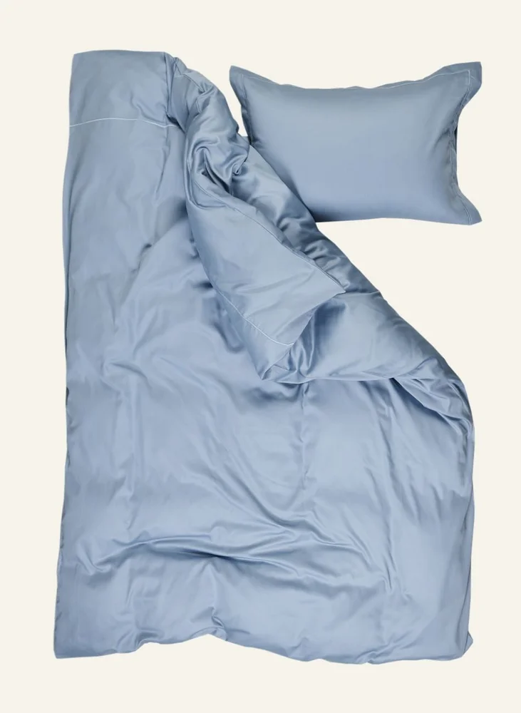 Egyptisk bomull sateng sengesett himmelblå – 200×220 cm/50×70 cm v:699700