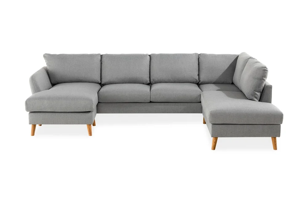 Trend 4-seters Høyrevendt U-formet Sofa med Divan og Sjeselong i Stoff v:1915095
