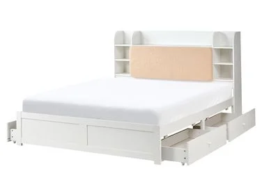 Seng med oppbevaringsskuffer BIZOU Hvit 160 x 200 cm v:1360291