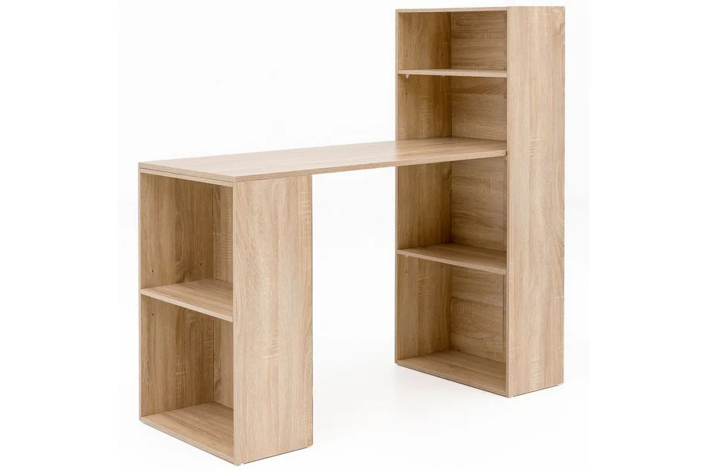 Skrivebord Wohnling med hylle 120x120x53 cm tre moderne stil Sonoma v:6163571