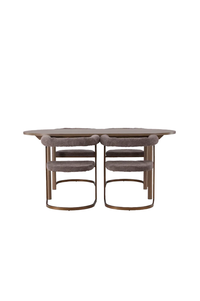 Spisegruppe Andy med stolene Morning – Brun m v:8125821 Spisegruppe Andy med stolene Morning – Brun m v:8125821