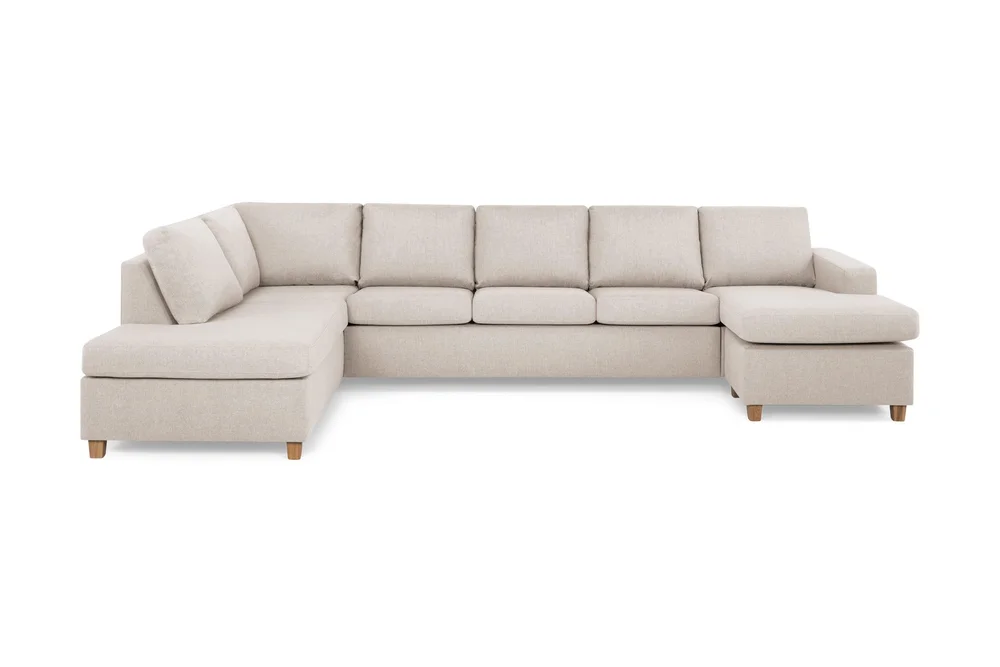 Crazy 5-seters Venstrevendt U-formet X-Large Sofa med Divan og Sjeselong i Stoff v:1803290