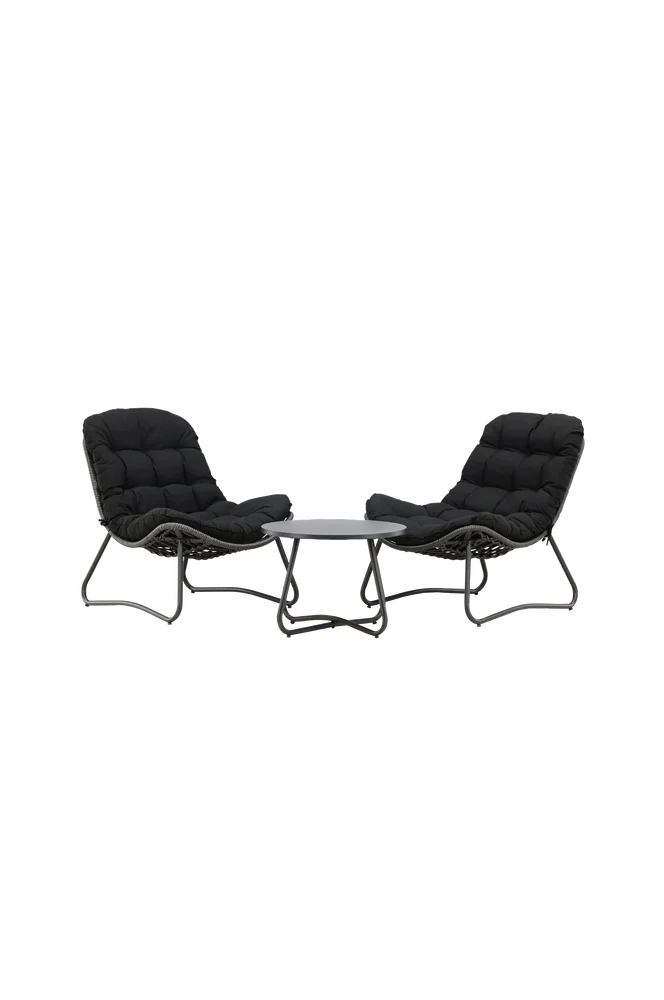 Cala loungesett – Svart – Utemøbler & hage | m v:5824443