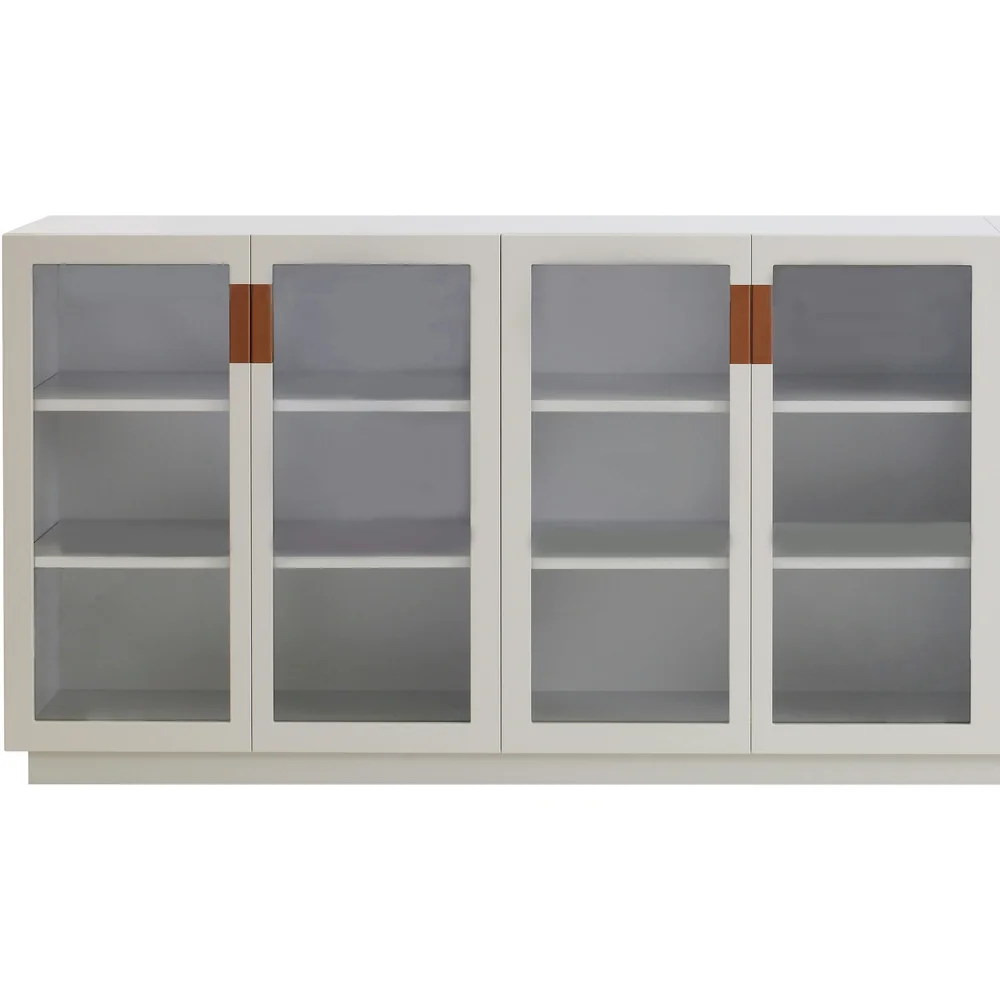 Frame 160 Medium Vitrineskap Med Glassdører, Hvit / Cognacfarget v:4139932