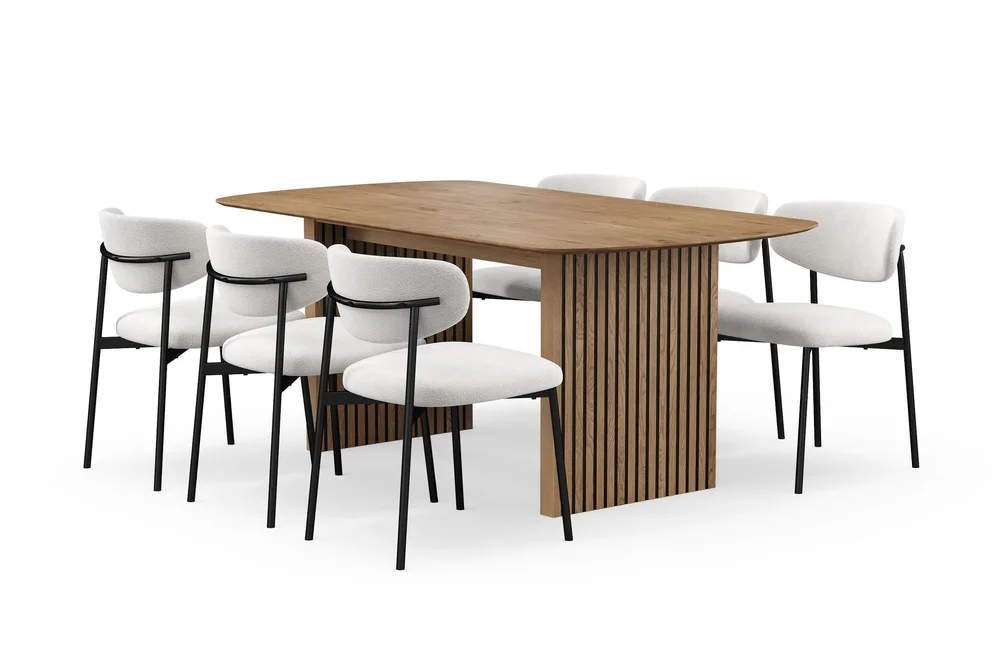 Richeto spisebord 180 cm med 6 Lucy spisestoler v:1609456