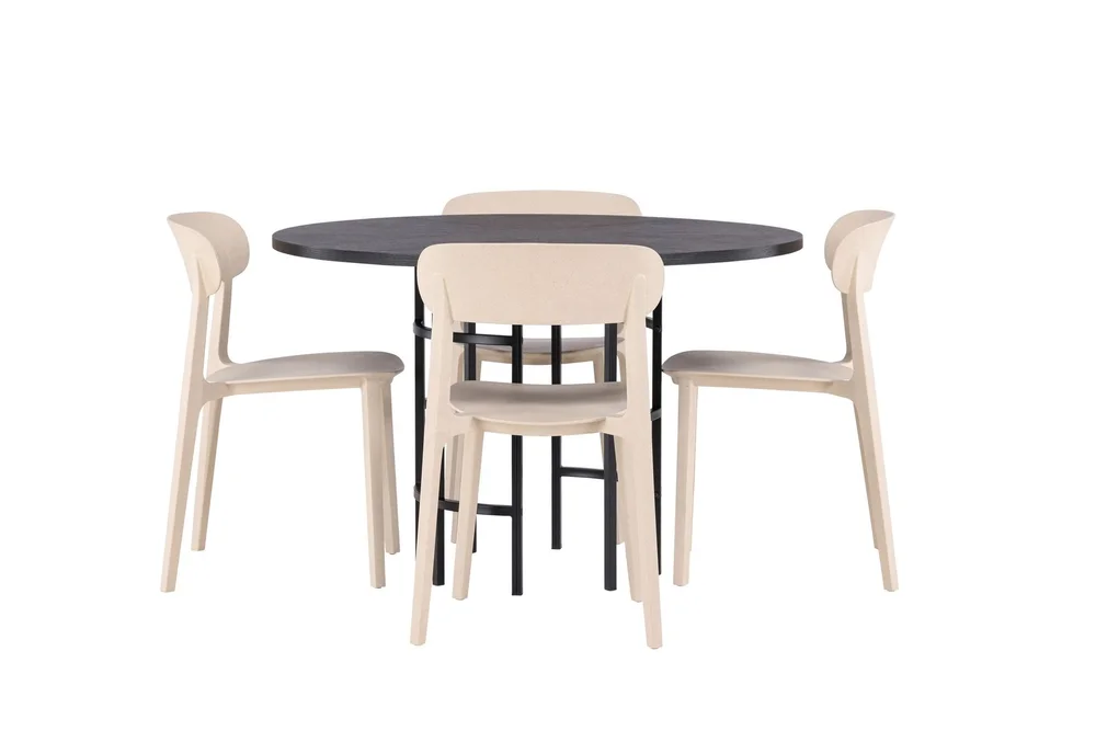 Copenhagen Spisegruppe 115 cm Rund med 4 Åstol Stoler v:6800761 Copenhagen Spisegruppe 115 cm Rund med 4 Åstol Stoler v:6800761