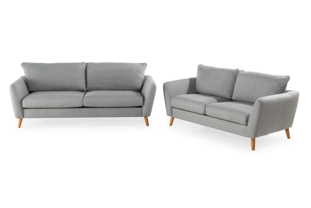 Trend Sofagruppe 3-seter + 2-seter Sofa + Lenestol + Fotskammel i Stoff v:6215685