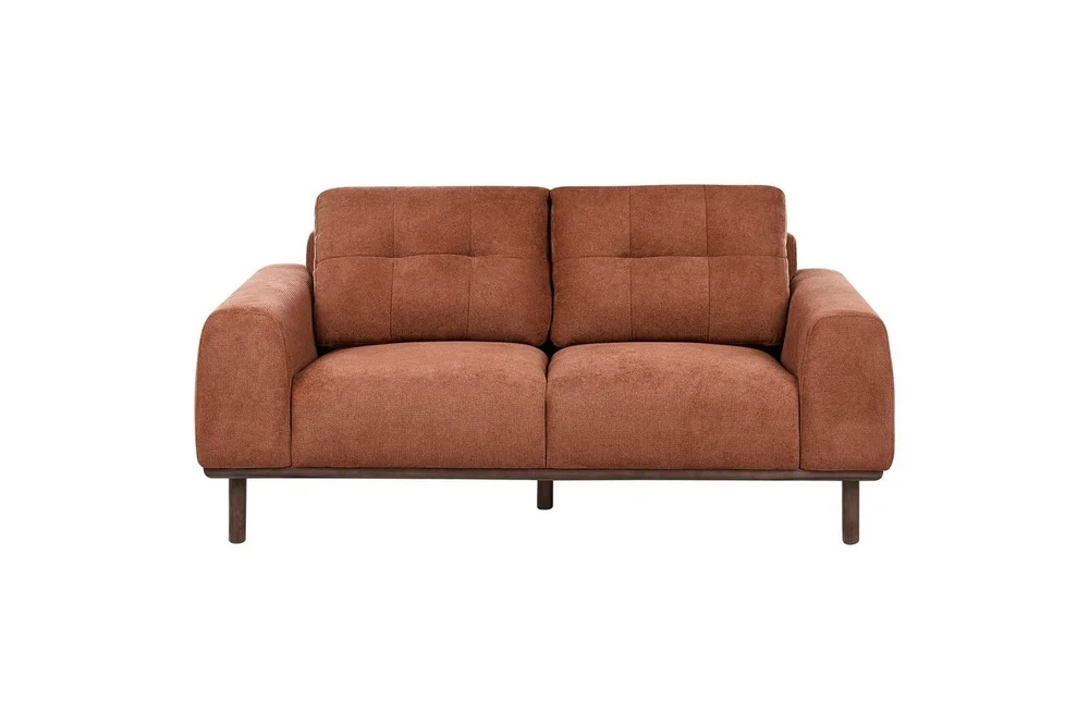 2-sitssoffa Beliani Laurila Beige, mörkt trä Brown||Dark colored wood v:7462288