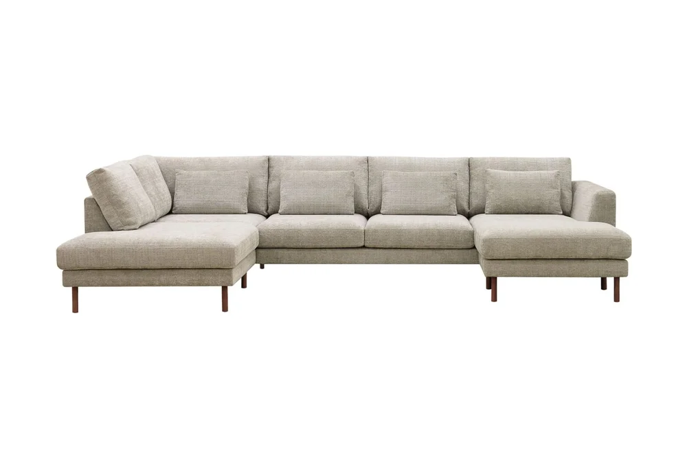 Florenz 4-seters Venstrevendt U-formet Sofa med Divan og Sjeselong i Chenille v:8267627