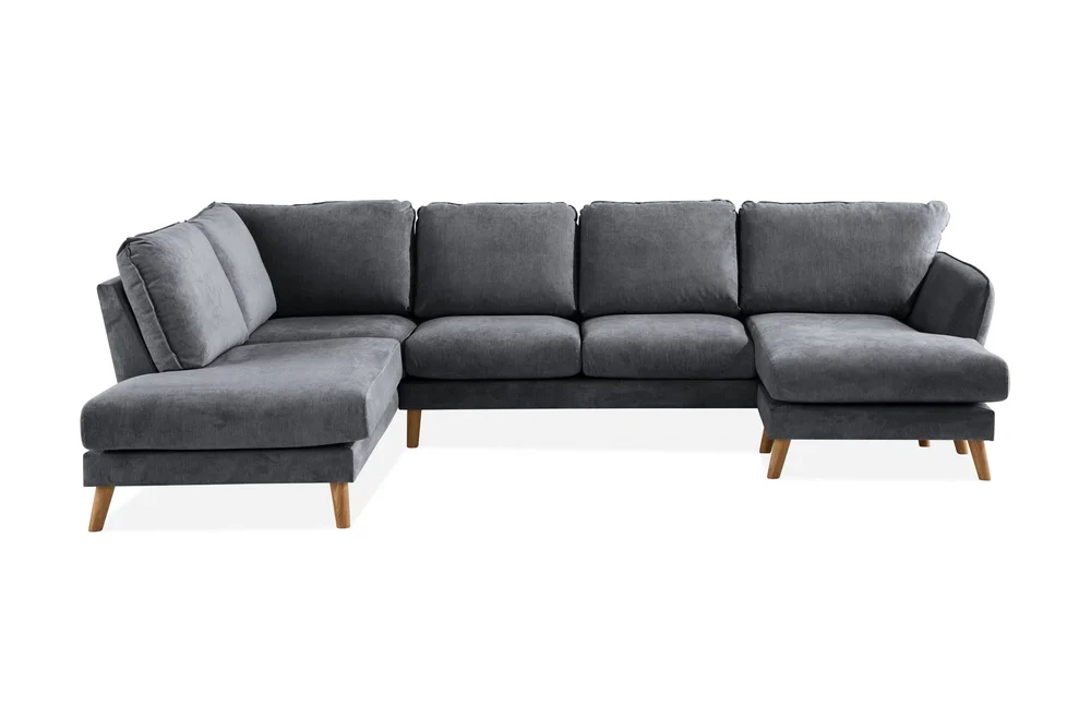 Trend Lyx 4-seters Venstrevendt U-formet Sofa med Divan og Sjeselong i Stoff v:5903217