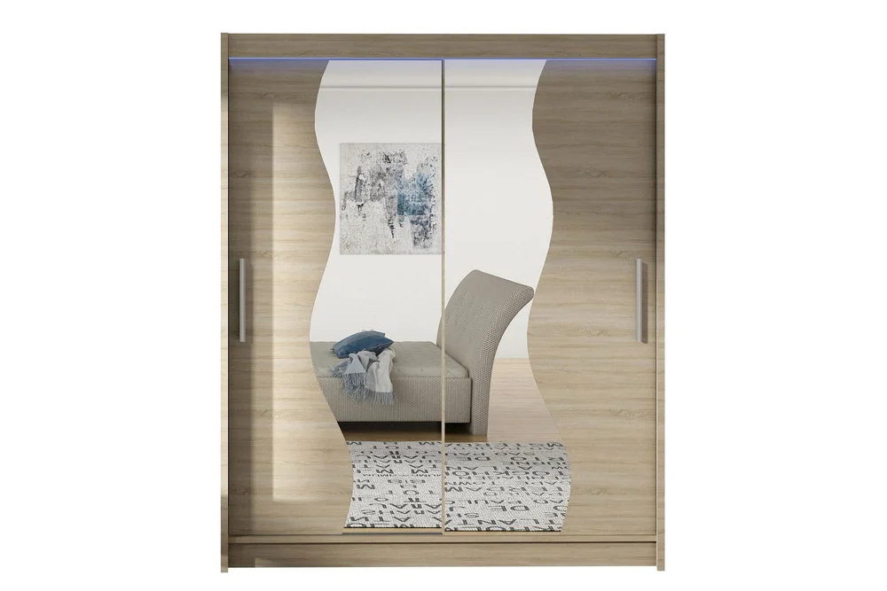 Leila Garderobe med Speil 150x200 cm v:4380559