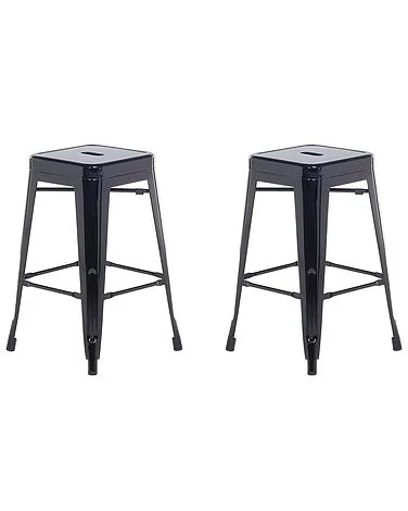 Sett med 2 barstoler CABRILLO Metall Svart v:7405782