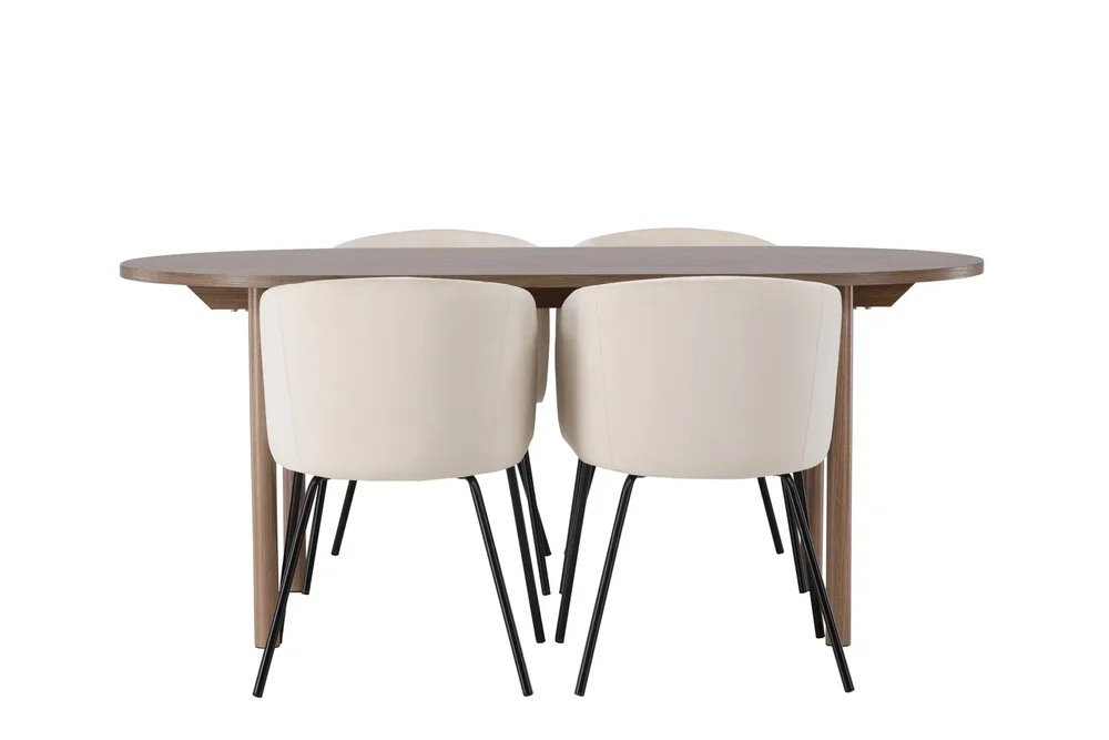 Andy Spisegruppe 180 cm Oval med 4 Berit Stoler v:3975121 Andy Spisegruppe 180 cm Oval med 4 Berit Stoler v:3975121