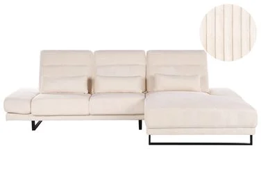 Hjørnesofa 4-seters IKAST Kordfløyel Beige Venstrevendt v:5563967