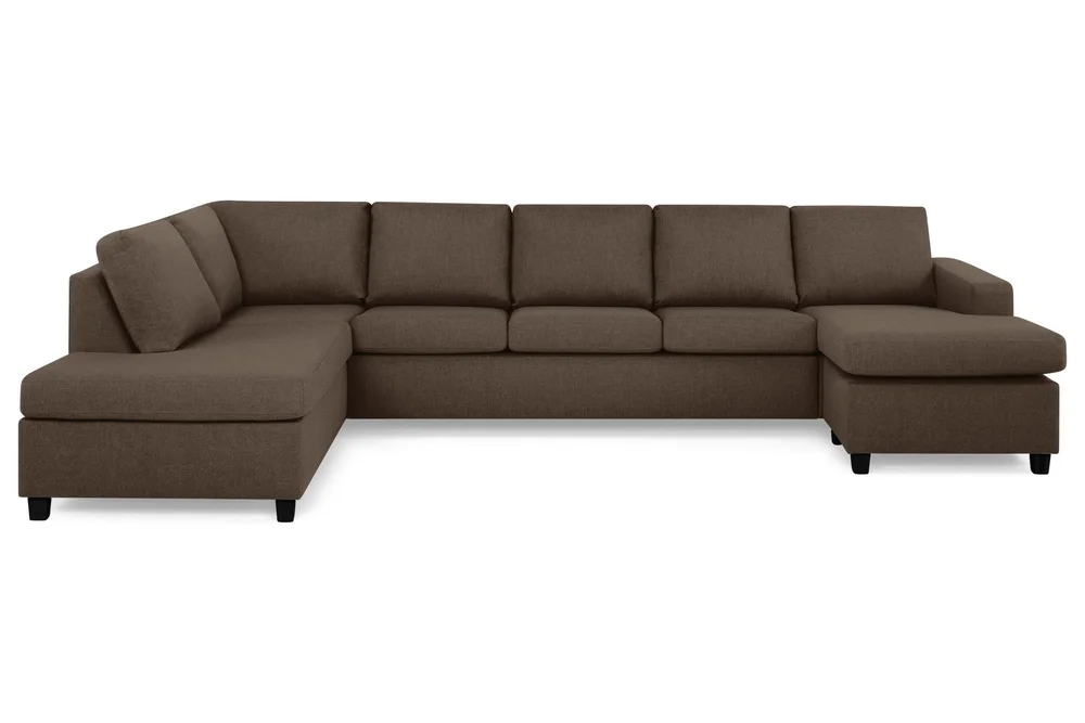Crazy 5-seters Venstrevendt U-formet X-Large Sofa med Divan og Sjeselong i Stoff v:6008026