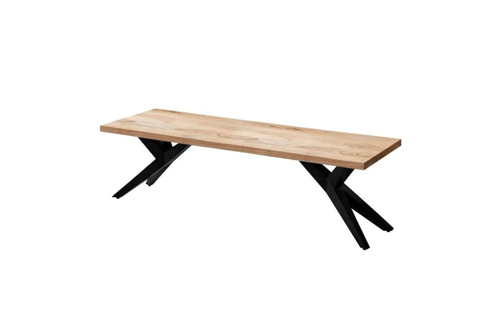 Spisestuebenk Wohnling massivt tre moderne loftstil med metallben 175 cm v:7991485