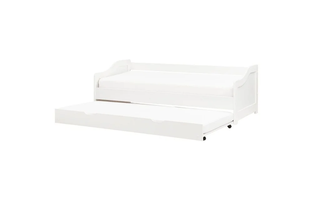 Dagbädd Beliani Luneray med lamellram Ljus Trä White v:7191183