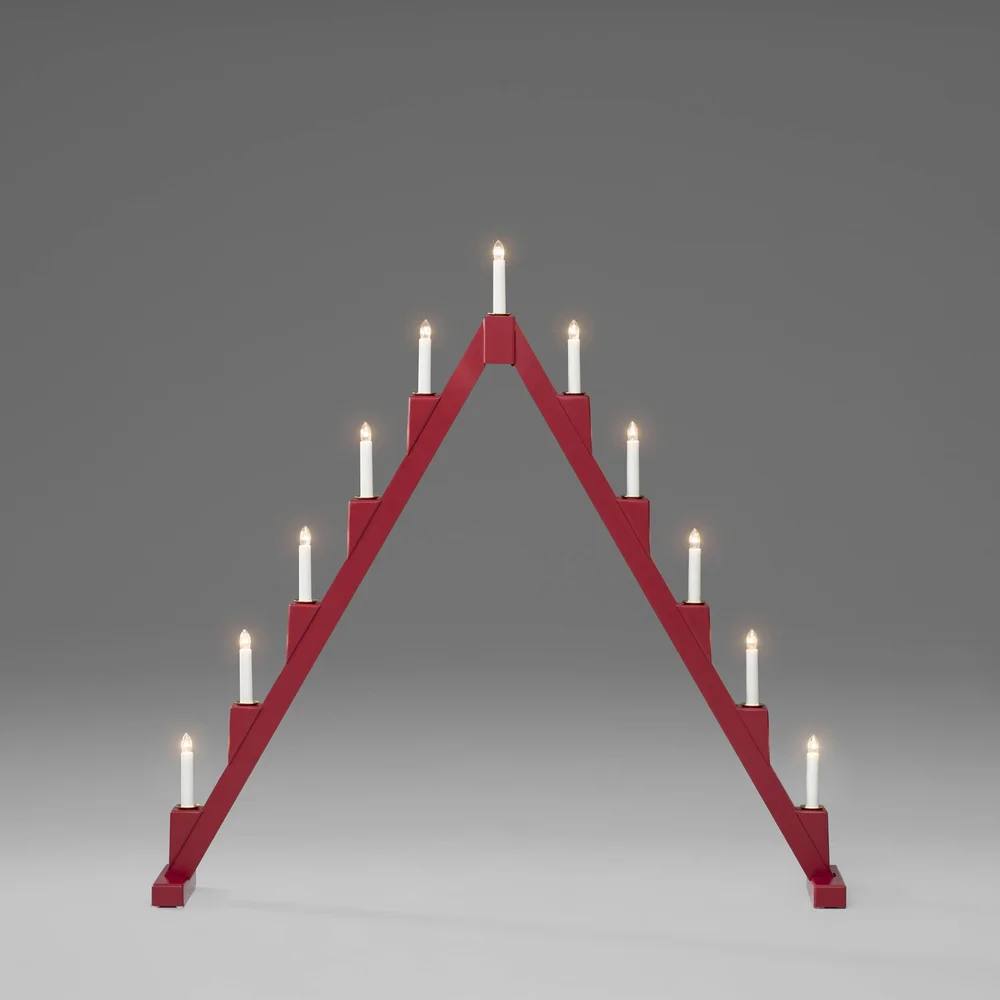 Sammenleggbar lysestake, 11 lys, 82 cm - Rød - Belysning | m v:3192919