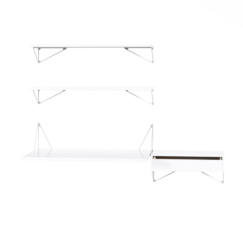 Pythagoras Bundle E hyllesystem hvit-hvit" v:9737727