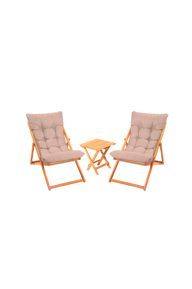 Hagesett med bord og stoler (3 deler) – Alen – Brun – Utemøbler & hage | m v:1374462