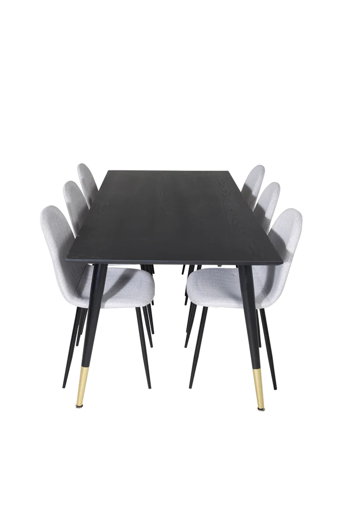 Spisegruppe Doris inkl. 6 Penally spisestoler – Svart m v:6671854 Spisegruppe Doris inkl. 6 Penally spisestoler – Svart m v:6671854