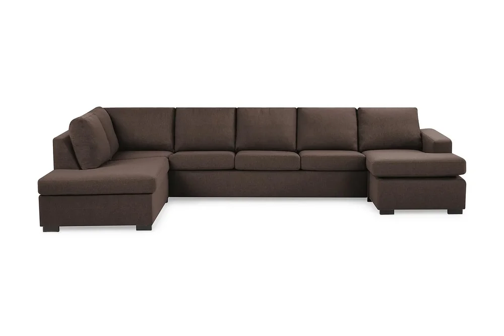 Crazy 5-seters Venstrevendt U-formet X-Large Sofa med Divan og Sjeselong i Stoff v:9805025