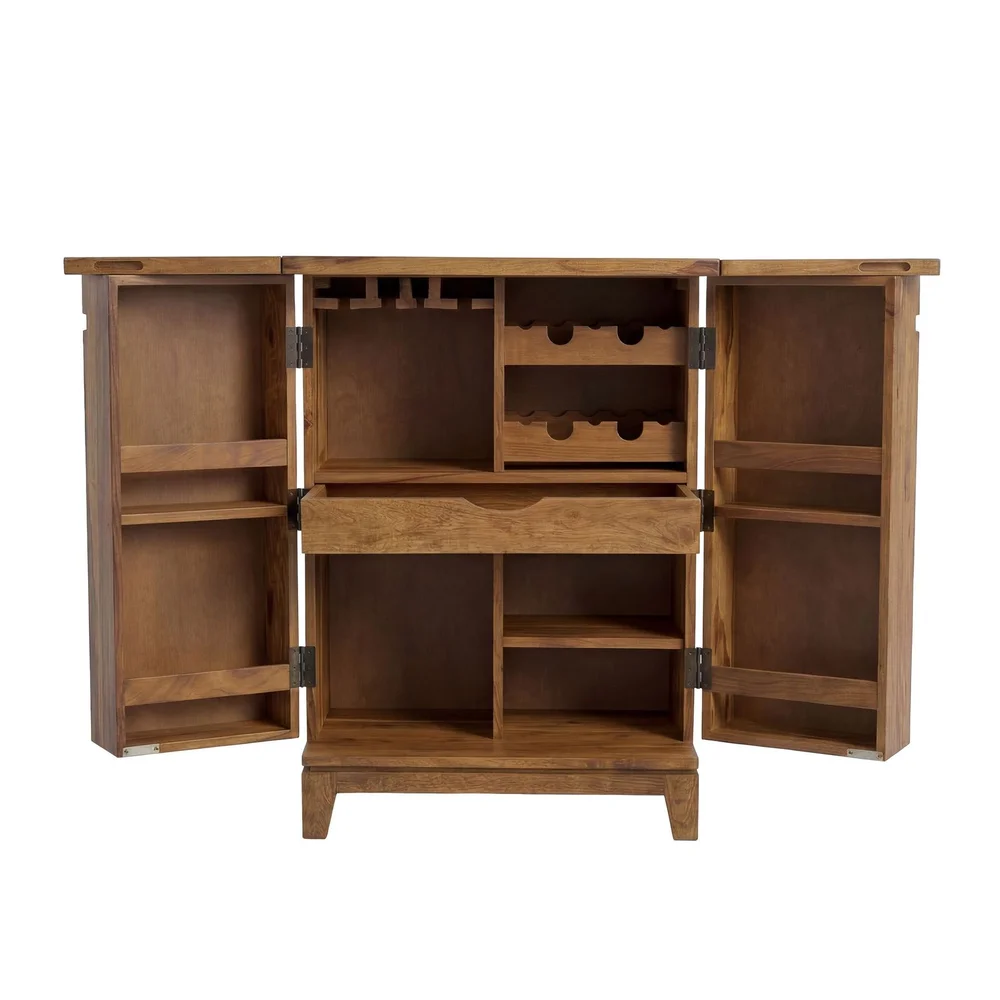 Avelo barskap 65 cm i massivt sheeshamtre med nedfellbar design v:9491330 Avelo barskap 65 cm i massivt sheeshamtre med nedfellbar design v:9491330