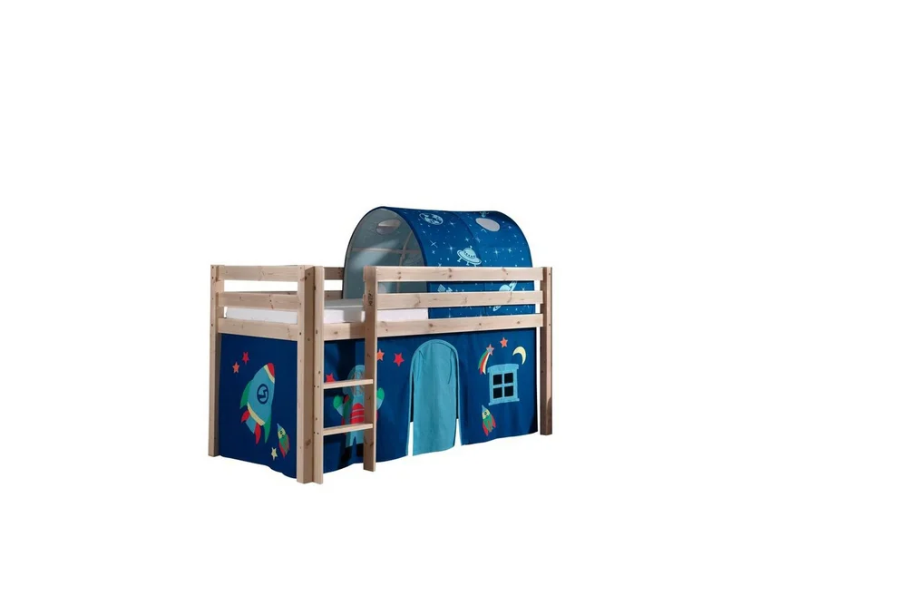 Middelseng med gardin Pino Astro Naturlig, Naturlig, Uten sklie, Med tunnel, Ingen lommer v:4906497