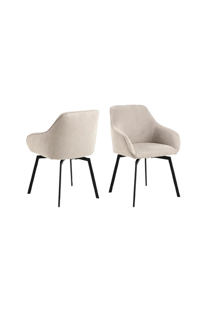 Clara spisestuestol med armlener, 2-p – Beige m v:7095101 Clara spisestuestol med armlener, 2-p – Beige m v:7095101