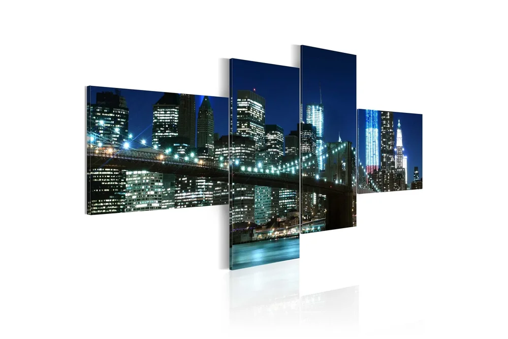 Bilde Brooklyn Bridge Illuminated At Night 200x90 v:1399355