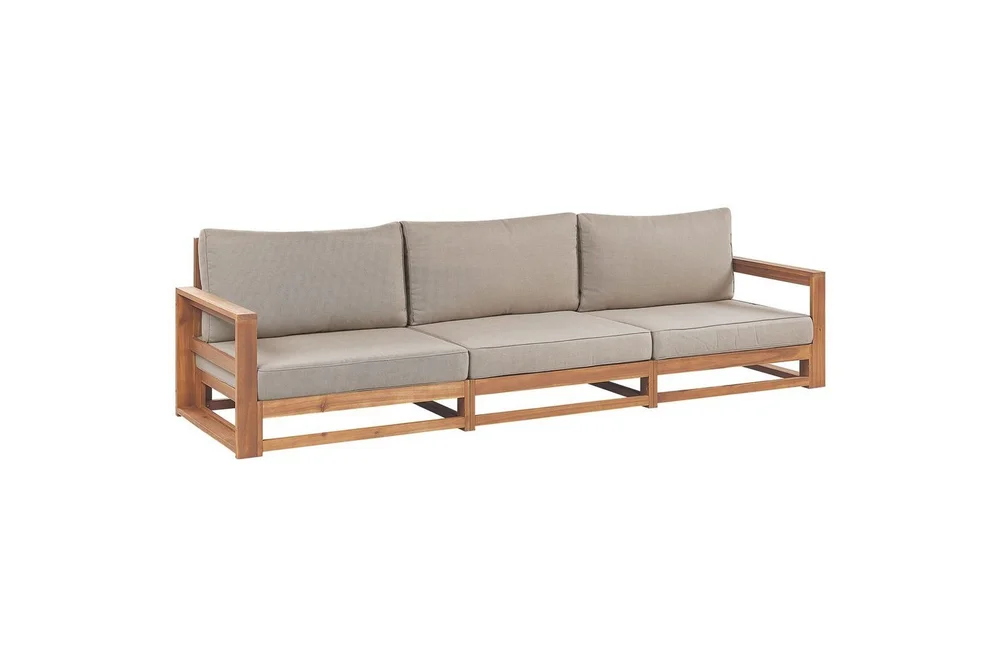 3-sitssoffa Beliani Timor Ljus trä/grått/beige, Ja Light wood||Grey||Beige v:7884970 3-sitssoffa Beliani Timor Ljus trä/grått/beige, Ja Light wood||Grey||Beige v:7884970