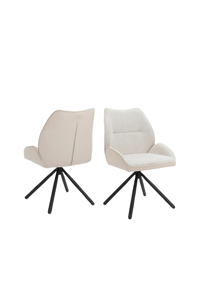 Tilde spisestol med metallben, sett med 2 stk. – Hvit m v:6860369 Tilde spisestol med metallben, sett med 2 stk. – Hvit m v:6860369