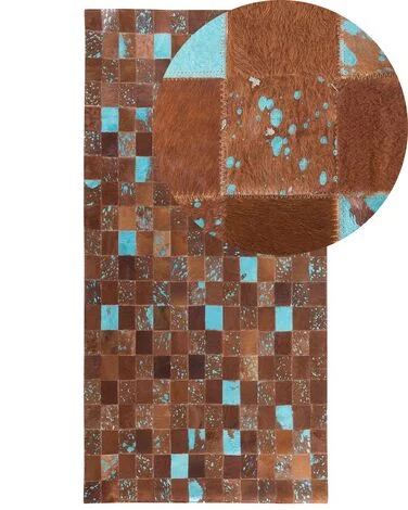 Teppe ALIAGA Brun 80 x 150 cm Ekte skinn v:8859023 Teppe ALIAGA Brun 80 x 150 cm Ekte skinn v:8859023